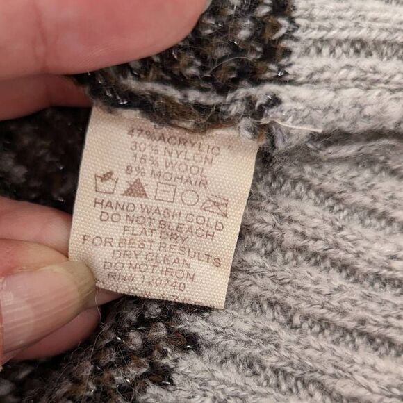 Mystree Womens Cardigan Sweater Knitted Camouflage Gray Small - Picture 9 of 9